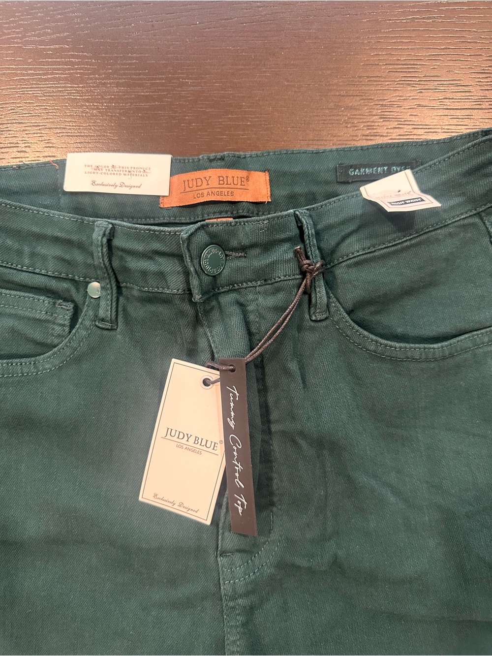 Judy Blue Deep Forest Green Jeans - Picture 2 of 4